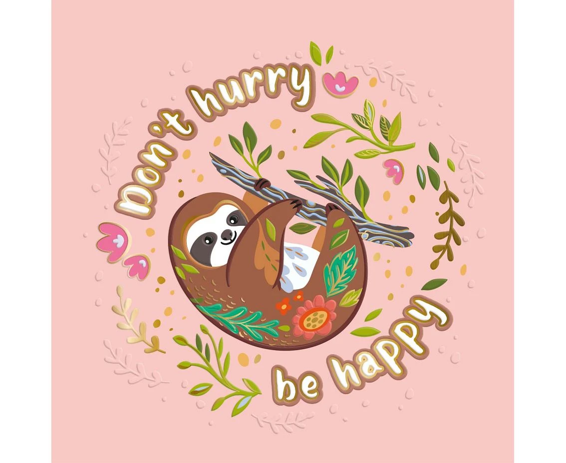 Greeting card Sloth on a branch, 1 pc.